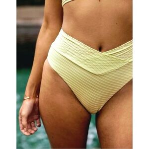 Aerie Crossover Pastel Yellow Cheeky Bikini Bottom Size XS Summer Spring Break